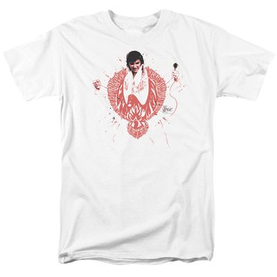 Elvis Presley Red Pheonix Mens T Shirt White Retro Pop Classics