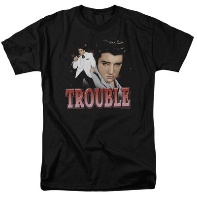 Elvis Presley Trouble Mens T Shirt Black Retro Pop Classics