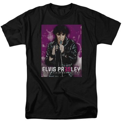 Elvis Presley 35 Leather Mens T Shirt Black Retro Pop Classics