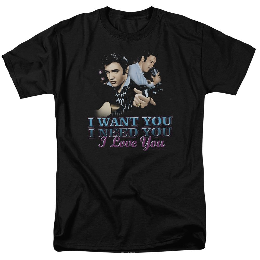Elvis Presley I Want You Mens T Shirt Black Retro Pop Classics