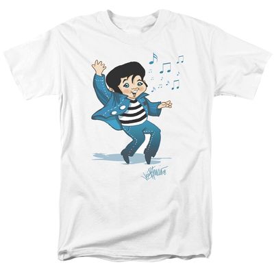 Elvis Presley Lil Jailbird Mens T Shirt White Retro Pop Classics