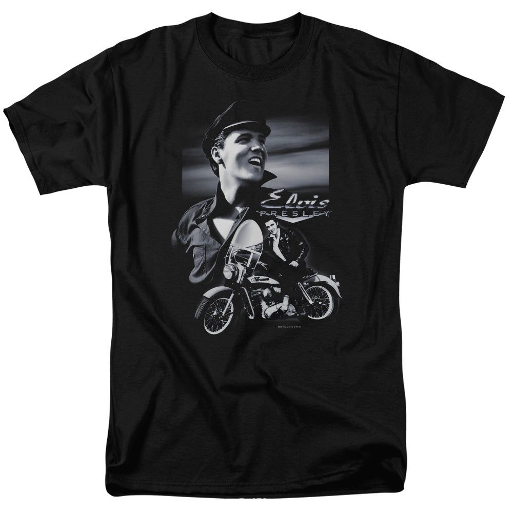 Elvis Presley Motorcycle Mens T Shirt Black Retro Pop Classics