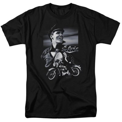 Elvis Presley Motorcycle Mens T Shirt Black Retro Pop Classics