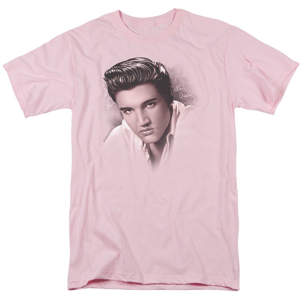 Elvis Presley The Stare Mens T Shirt Pink Retro Pop Classics