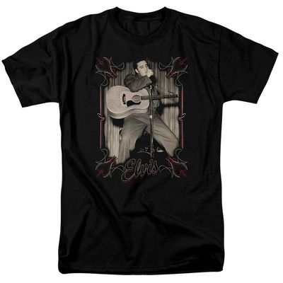 Elvis Presley Elvis Pinstripes Mens T Shirt Black Retro Pop Classics