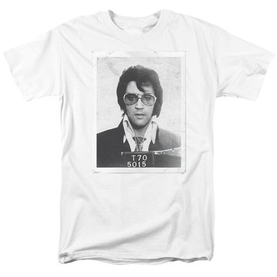 Elvis Presley Framed Mens T Shirt White Retro Pop Classics