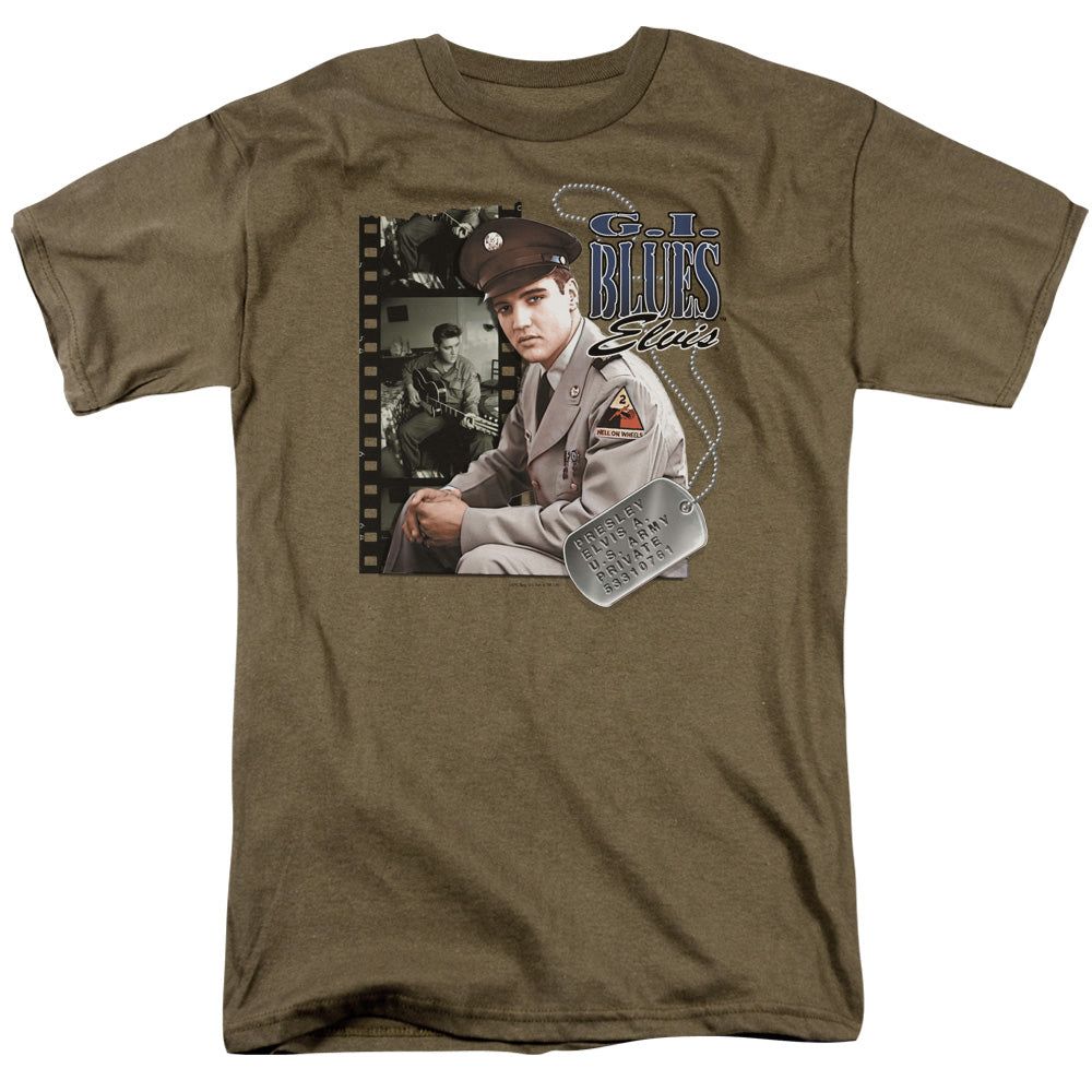 Elvis Presley Gi Blues Mens T Shirt Safari Green Retro Pop Classics