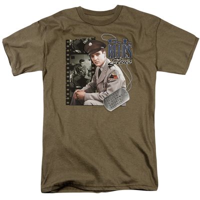 Elvis Presley Gi Blues Mens T Shirt Safari Green Retro Pop Classics