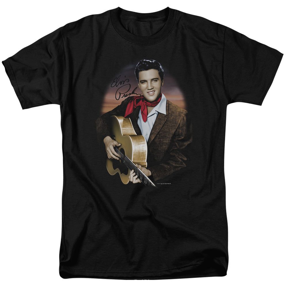 Elvis Presley Red Scarf #2 Mens T Shirt Black Retro Pop Classics