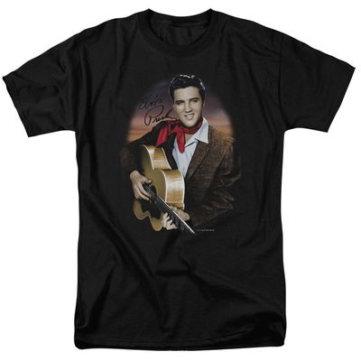 Elvis Presley Red Scarf #2 Mens T Shirt Black Retro Pop Classics