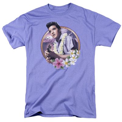 Elvis Presley Luau King Mens T Shirt Lavender Retro Pop Classics