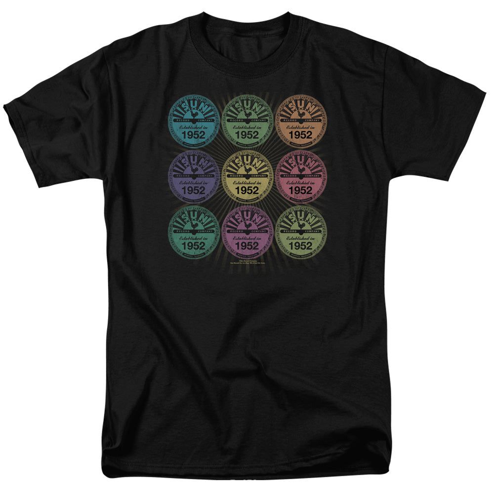 Sun Records Rocking Color Block Mens T Shirt Black Retro Pop Classics