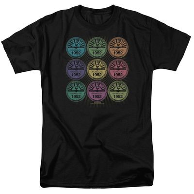 Sun Records Rocking Color Block Mens T Shirt Black Retro Pop Classics