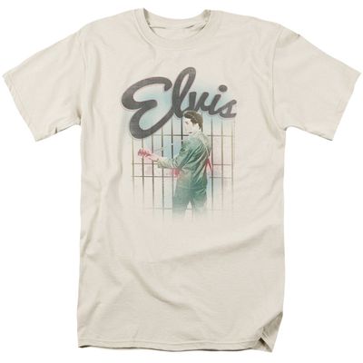 Elvis Presley Colorful King Mens T Shirt Cream Retro Pop Classics