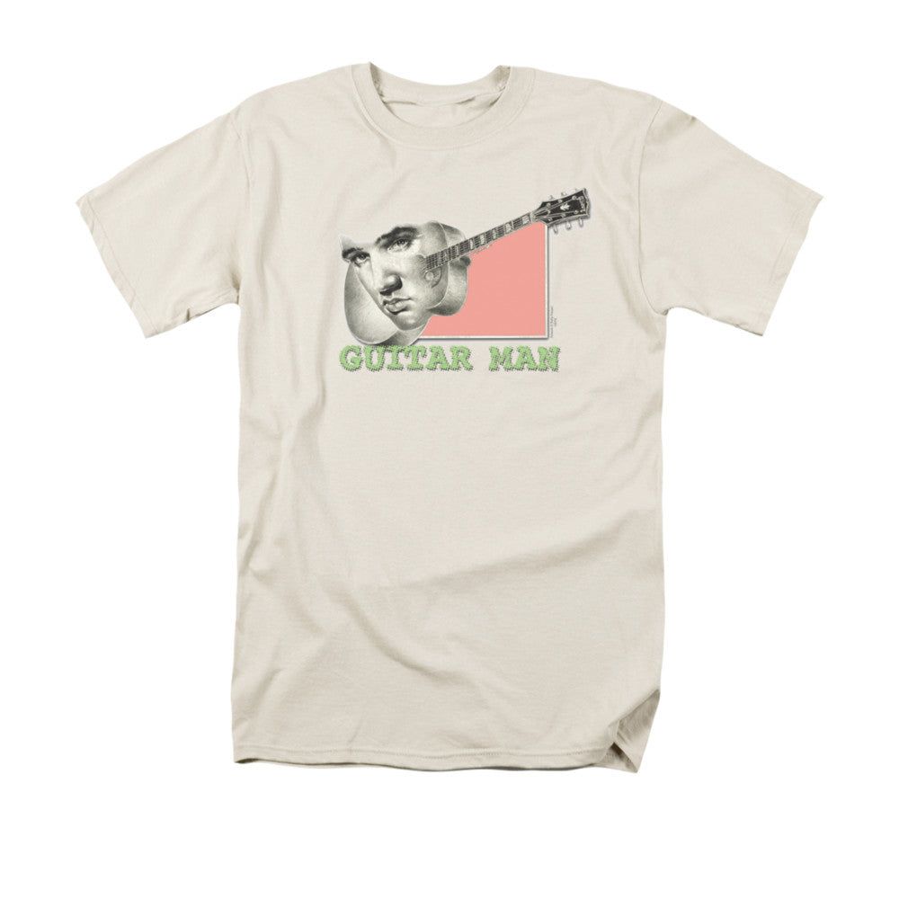 Elvis Presley Guitar Man Mens T Shirt Cream Retro Pop Classics