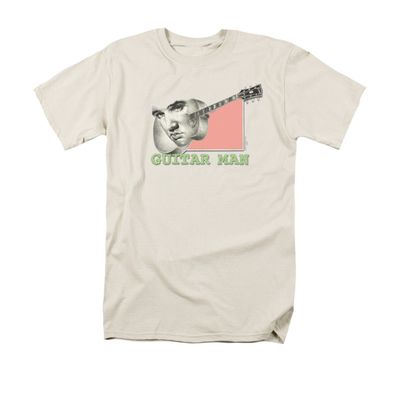 Elvis Presley Guitar Man Mens T Shirt Cream Retro Pop Classics