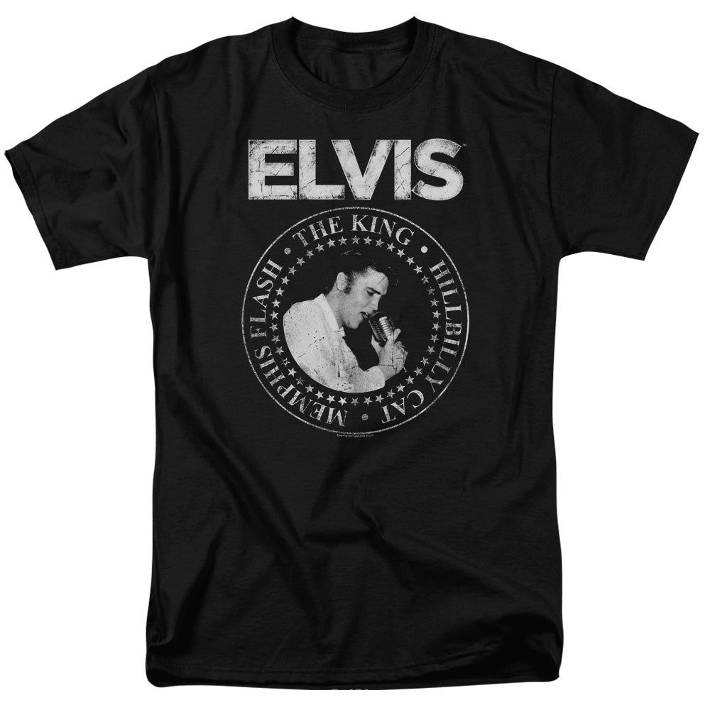 Elvis Presley Rock King Mens T Shirt Black Retro Pop Classics