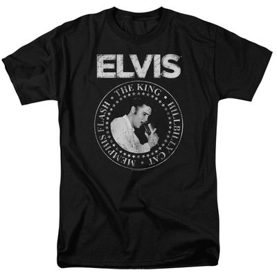 Elvis Presley Rock King Mens T Shirt Black Retro Pop Classics