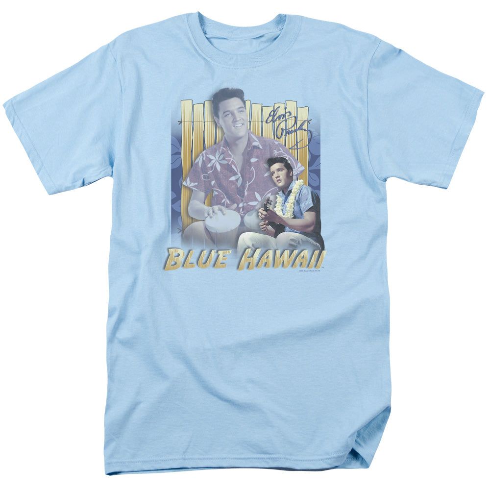 Elvis Presley Blue Hawaii Mens T Shirt Carolina Blue Retro Pop Classics