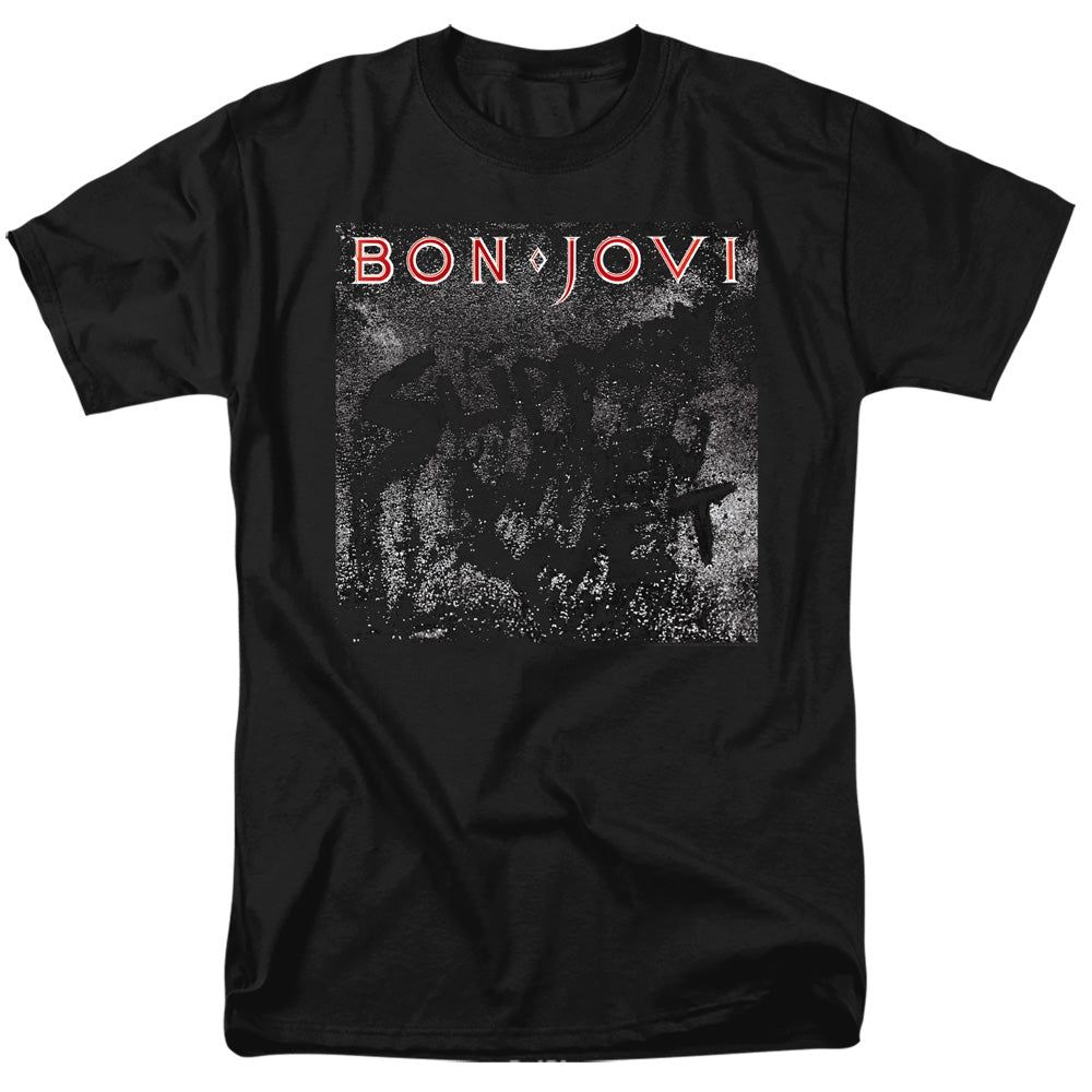 Bon Jovi Slippery Cover Mens T Shirt Black Retro Pop Classics