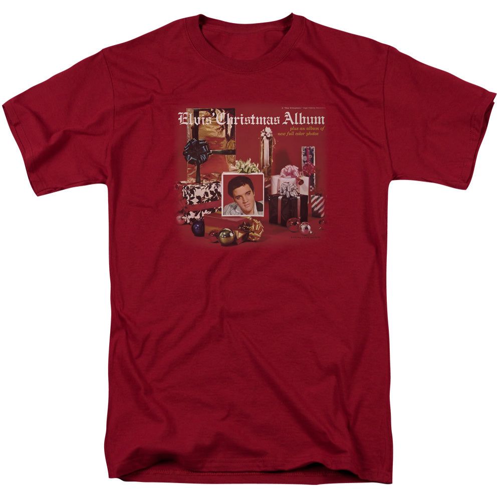 Elvis Presley Christmas Album Mens T Shirt Cardinal Retro Pop Classics