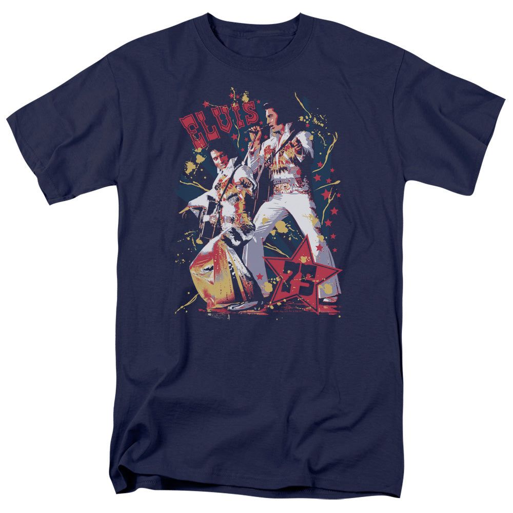 Elvis Presley Eagle Elvis Mens T Shirt Navy Retro Pop Classics