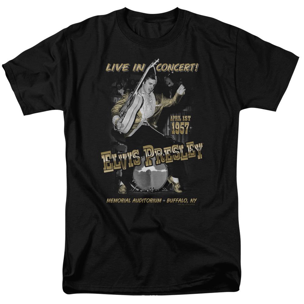 Elvis Presley Live In Buffalo Mens T Shirt Black Retro Pop Classics