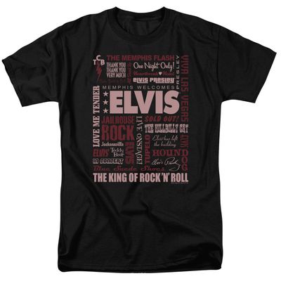 Elvis Presley Whole Lotta Type Mens T Shirt Black Retro Pop Classics