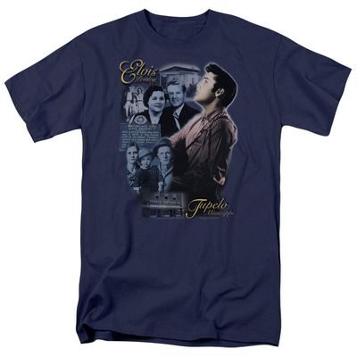 Elvis Presley Tupelo Mens T Shirt Navy Retro Pop Classics