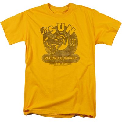 Sun Records Mens T Shirt Gold Retro Pop Classics
