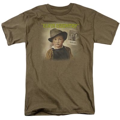 Elvis Presley Elvis Country Mens T Shirt Safari Green Retro Pop Classics