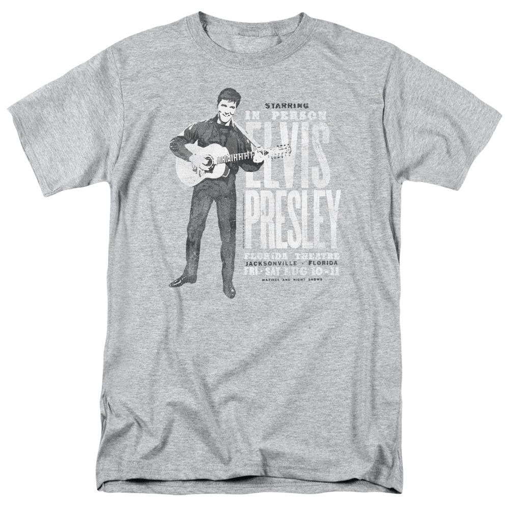 Elvis Presley In Person Mens T Shirt Athletic Heather Retro Pop Classics