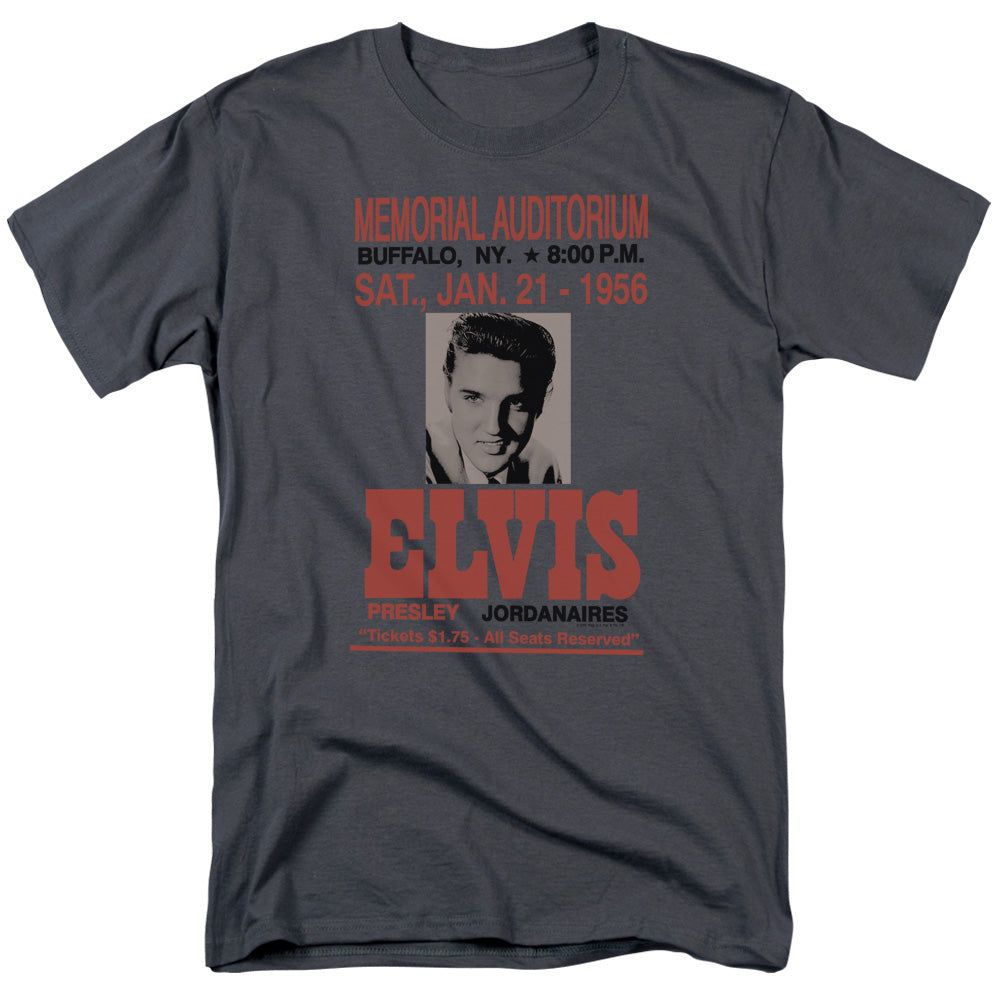 Elvis Presley Buffalo 1956 Mens T Shirt Charcoal Retro Pop Classics