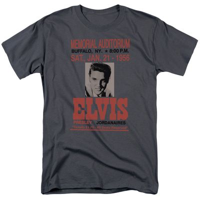 Elvis Presley Buffalo 1956 Mens T Shirt Charcoal Retro Pop Classics
