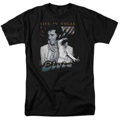 Elvis Presley Live In Vegas Mens T Shirt Black Retro Pop Classics