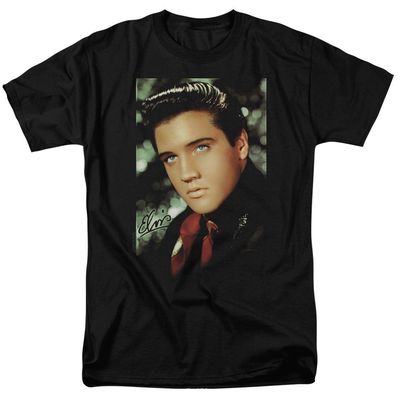 Elvis Presley Red Scarf Mens T Shirt Black Retro Pop Classics