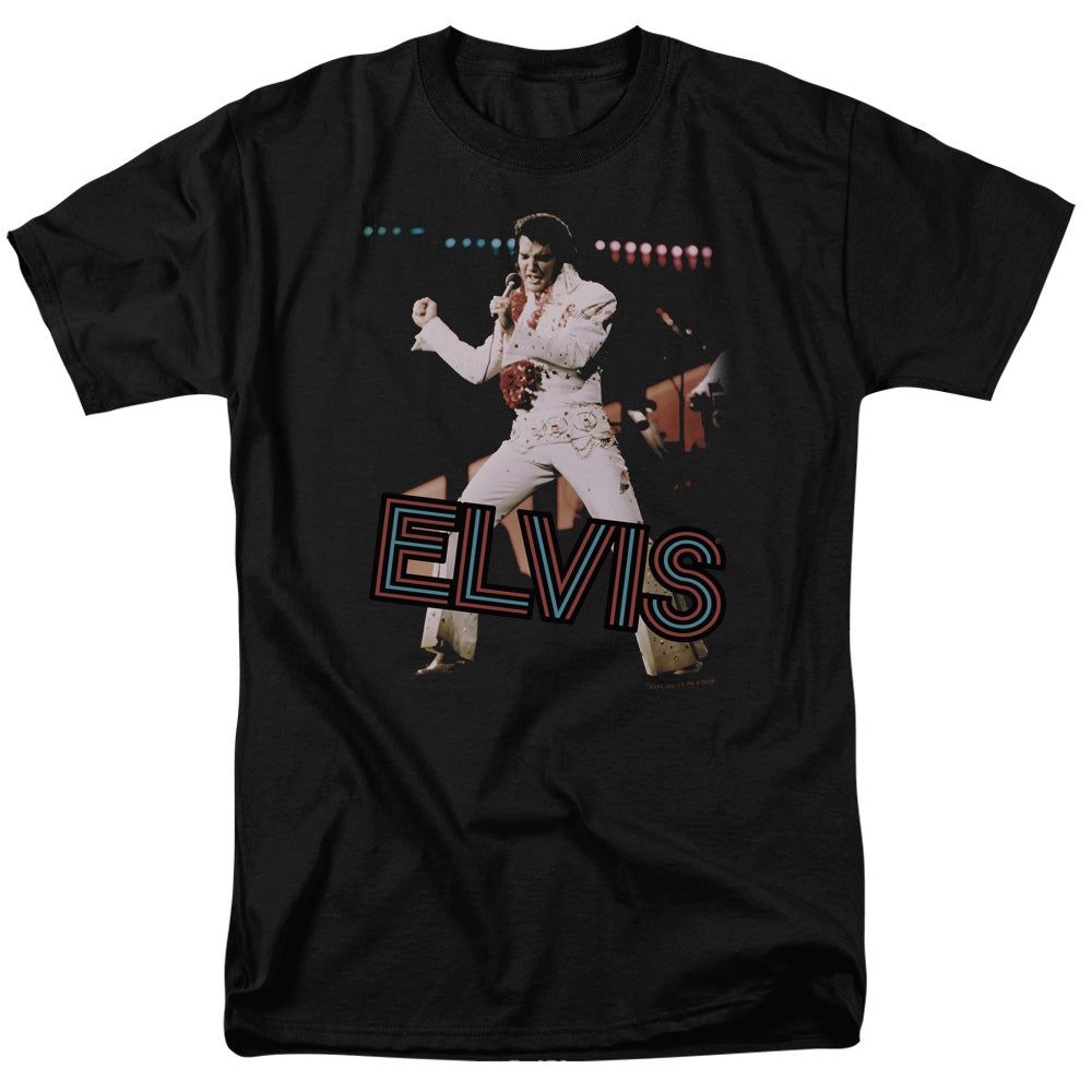Elvis Presley Hit The Lights Mens T Shirt Black Retro Pop Classics