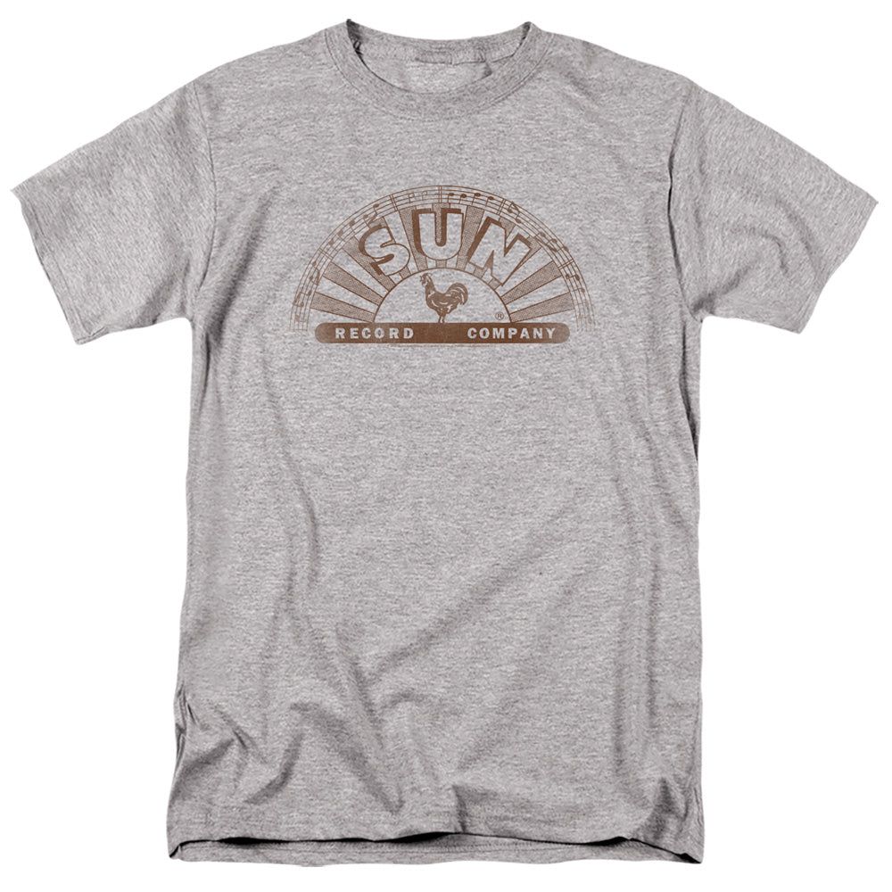 Sun Records Sun Records Half Logo Distressed Mens T Shirt Athletic Heather Retro Pop Classics