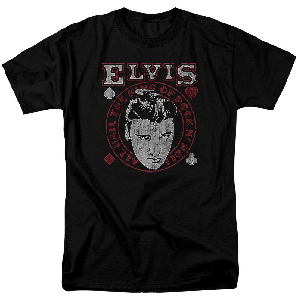 Elvis Presley Hail The King Mens T Shirt Black Retro Pop Classics