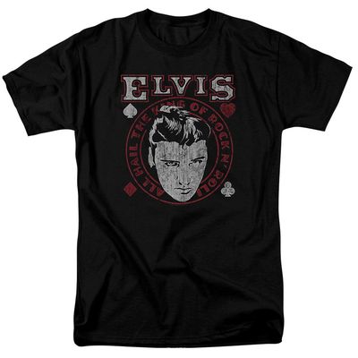 Elvis Presley Hail The King Mens T Shirt Black Retro Pop Classics