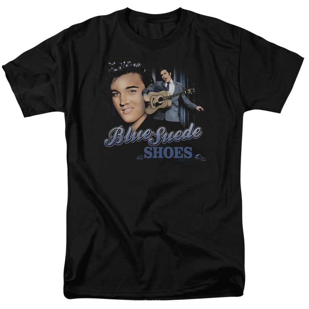Elvis Presley Blue Suede Shoes Mens T Shirt Black Retro Pop Classics