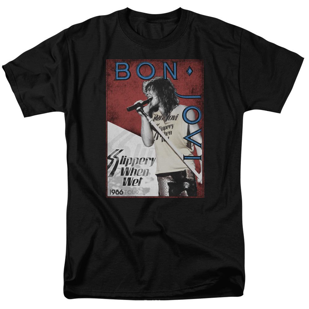 Bon Jovi 86 Tour Mens T Shirt Black Retro Pop Classics