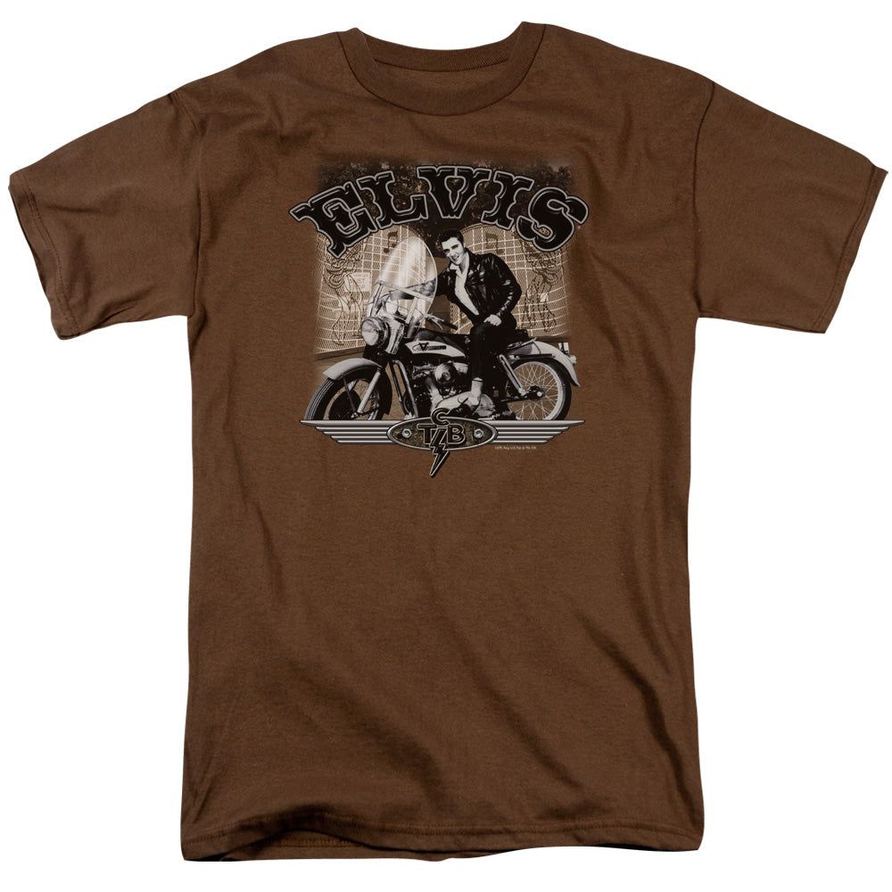 Elvis Presley Tcb Cycle Mens T Shirt Coffee Retro Pop Classics