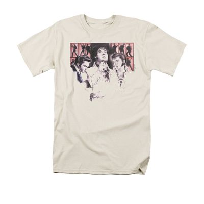 Elvis Presley In Concert Mens T Shirt Cream Retro Pop Classics