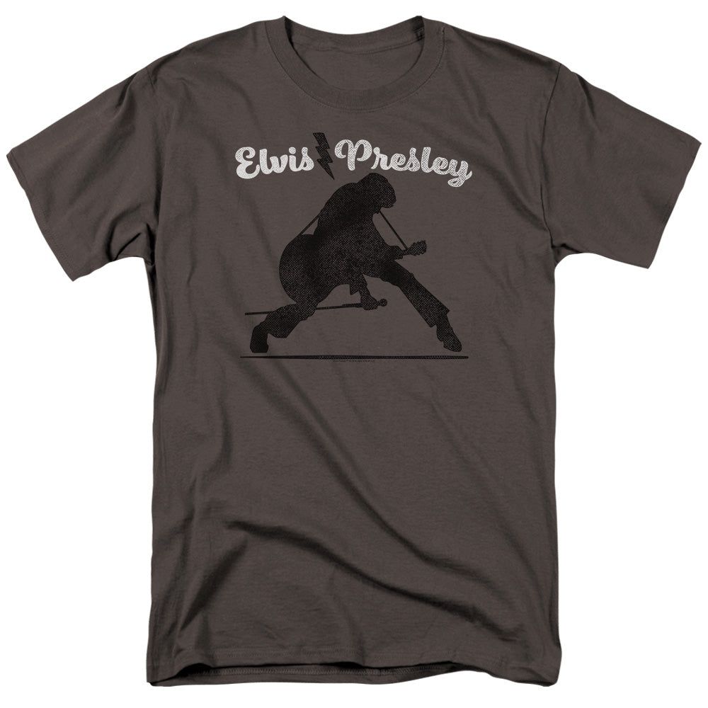 Elvis Presley Overprint Mens T Shirt Charcoal Retro Pop Classics