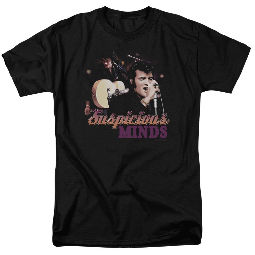 Elvis Presley Suspicious Minds Mens T Shirt Black Retro Pop Classics