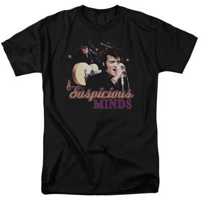 Elvis Presley Suspicious Minds Mens T Shirt Black Retro Pop Classics