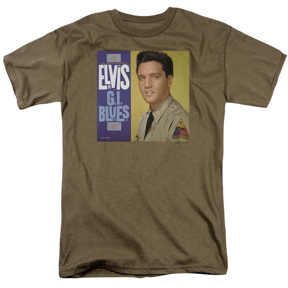 Elvis Presley G I Blues Album Mens T Shirt Safari Green Retro Pop Classics
