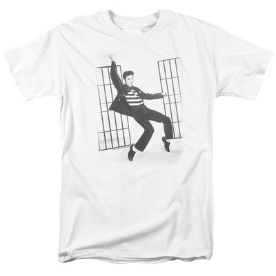 Elvis Presley Jailhouse Rock Mens T Shirt White Retro Pop Classics