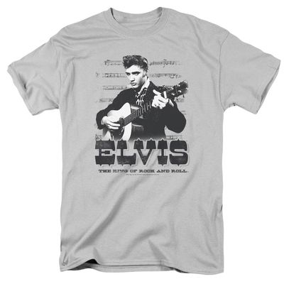 Elvis Presley The King Of Mens T Shirt Silver Retro Pop Classics